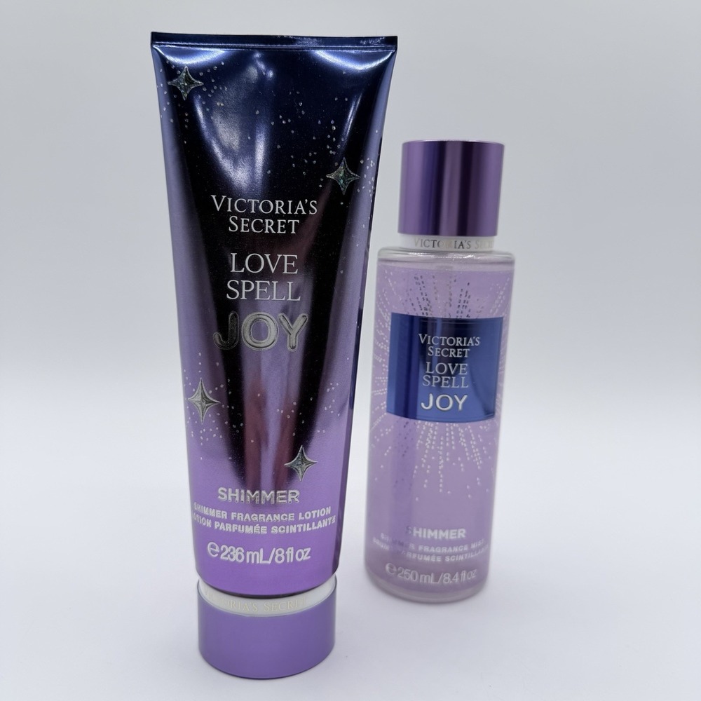Victoria's Secret Love Spell Joy Shimmer Body Mist Spray & Lotion Set of 2 - Picture 4 of 4